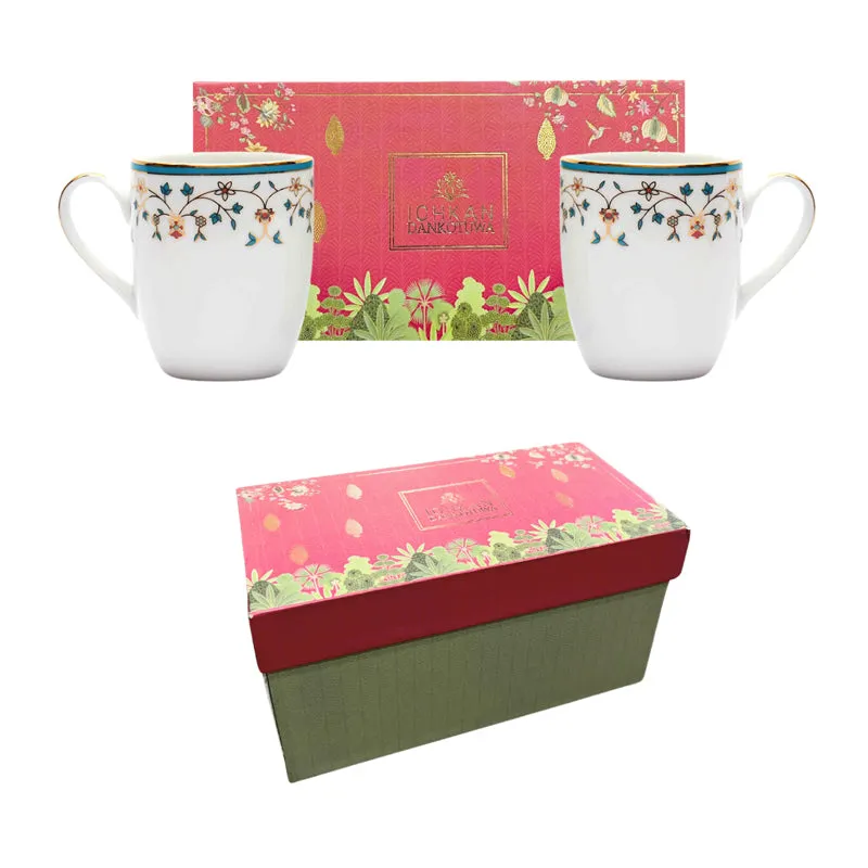 Gilded Mavi Coupe 24k Gold Brushed Porcelain Coffee Mug(280 mL Each) - Set Of Two media 9