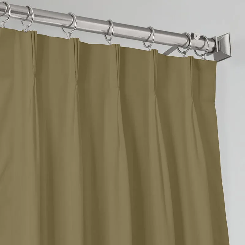 Noir Triple Pinch Pleat Blackout Curtain - Khaki media 3