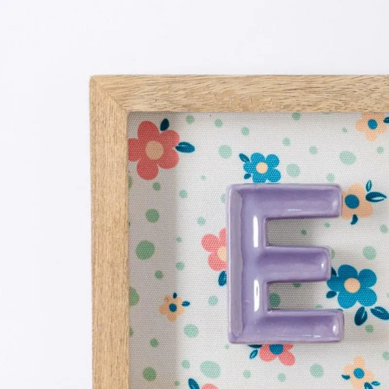 (E) Mini Mottled Mono Ceramic & Wooden Wall Accent - Purple media 3