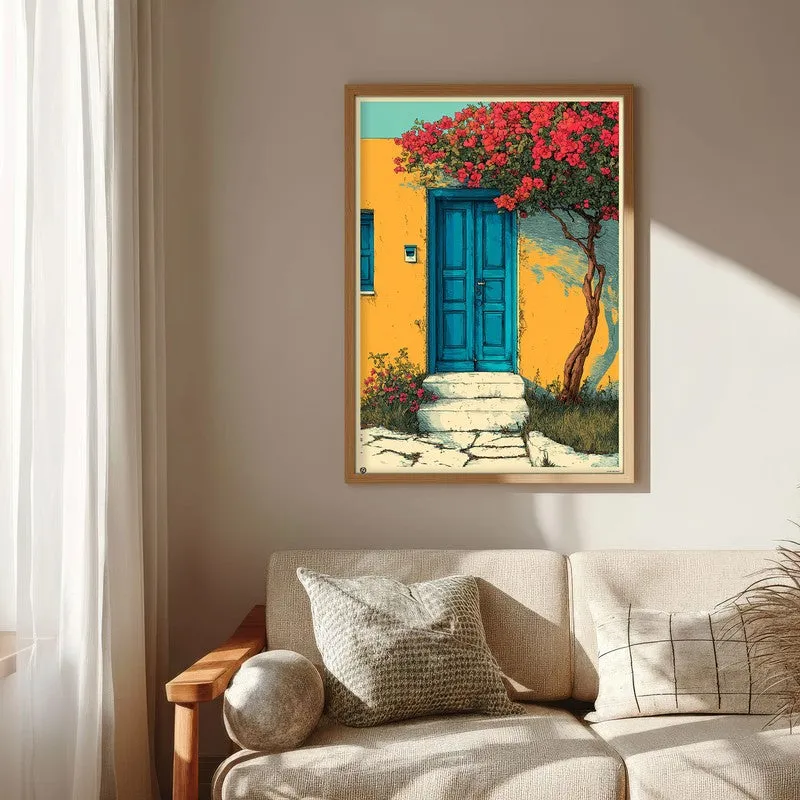 Floral Shade Canvas Wall Painting - Brown Frame media 6