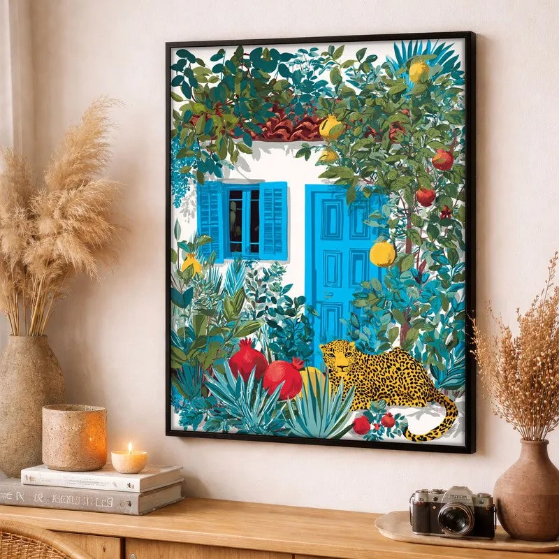 Floravista Botanical Blue Cottage Canvas Wall Painting With Black Frame media 3