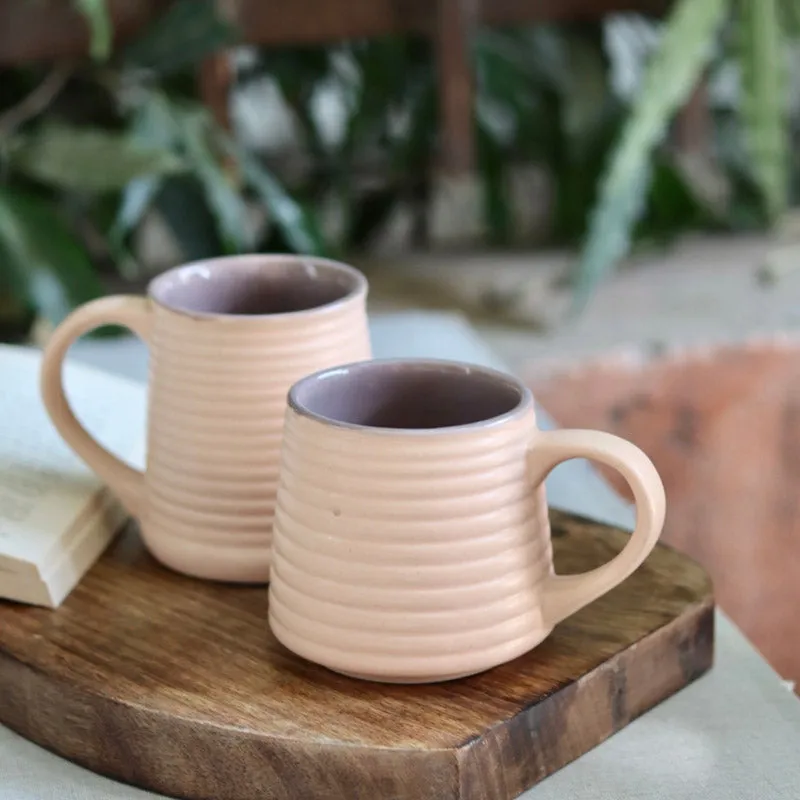 Venia Ceramic Tea Cup (220 mL Each/Cream) -  Set of Two media 1