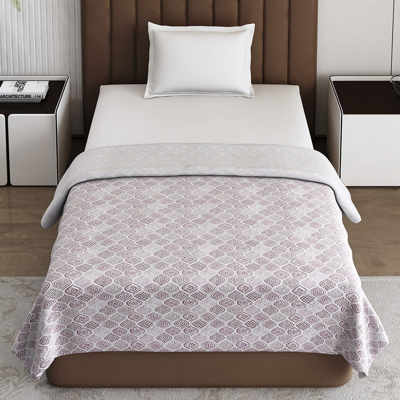 Monte Carlo Desiora Motif Print Polycotton Reversible Dohar (Peach) - 150 GSM media 5