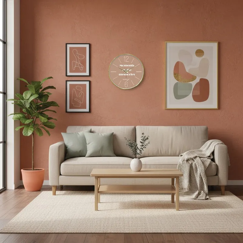 Moment Magic Round Analog Wall Clock - Brown media 4