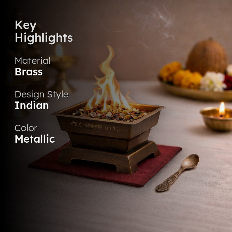 Mini Hawan Kund With Spoon - Two Piece Set media 2