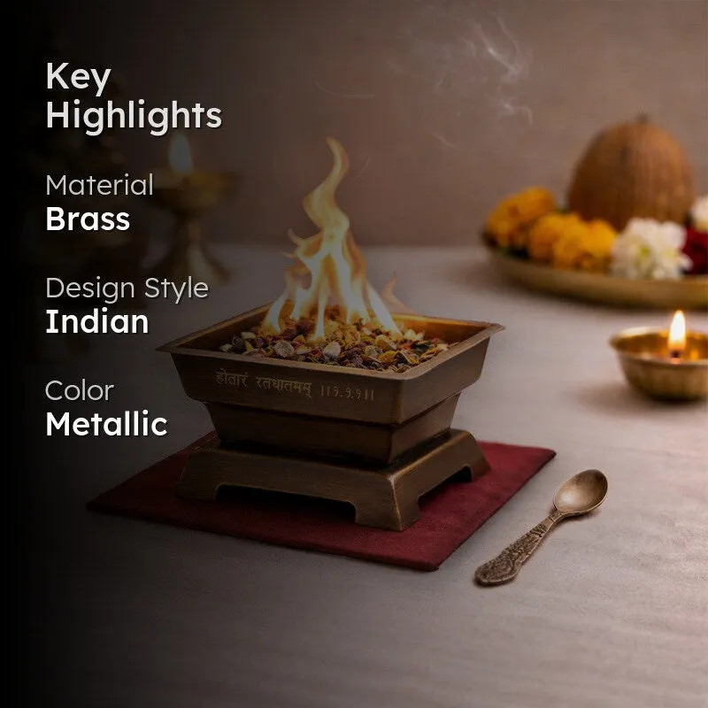 Mini Hawan Kund With Spoon - Two Piece Set media 2