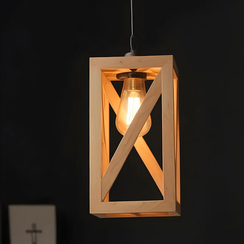 Kyanite Single Wooden Ceiling Lamp media 1