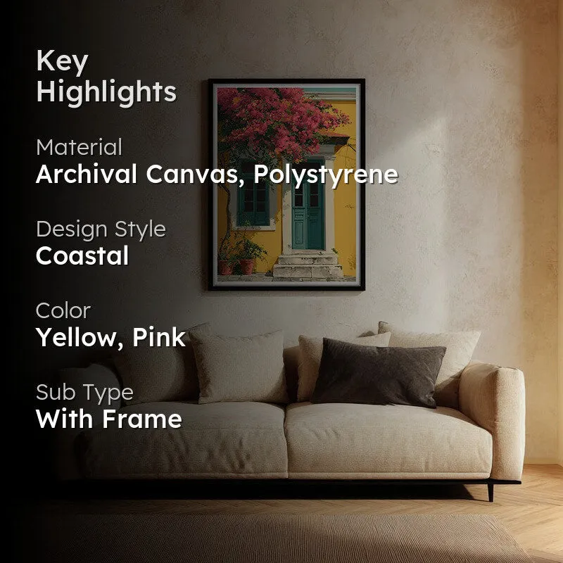 Solana Saffron Canvas Wall Painting - Black Frame media 2