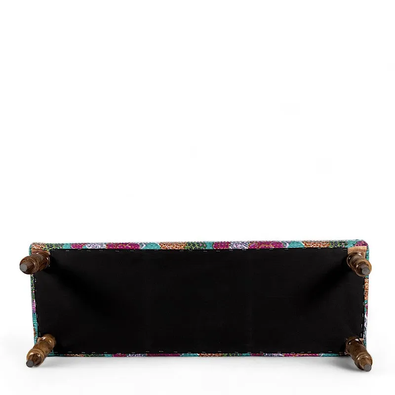 Axino Sheesham Wooden Bench with Stools (Green) - Three Piece Set media 4