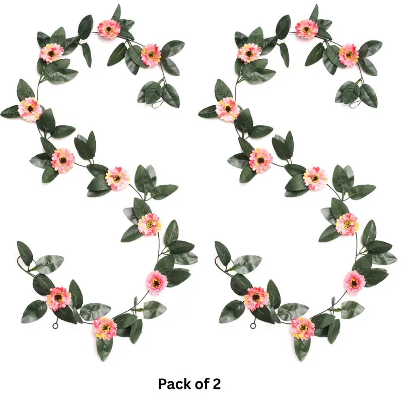 Fiora Artificial Gerbera Creeper (Two-Tone Pink)  Set of Two media 6