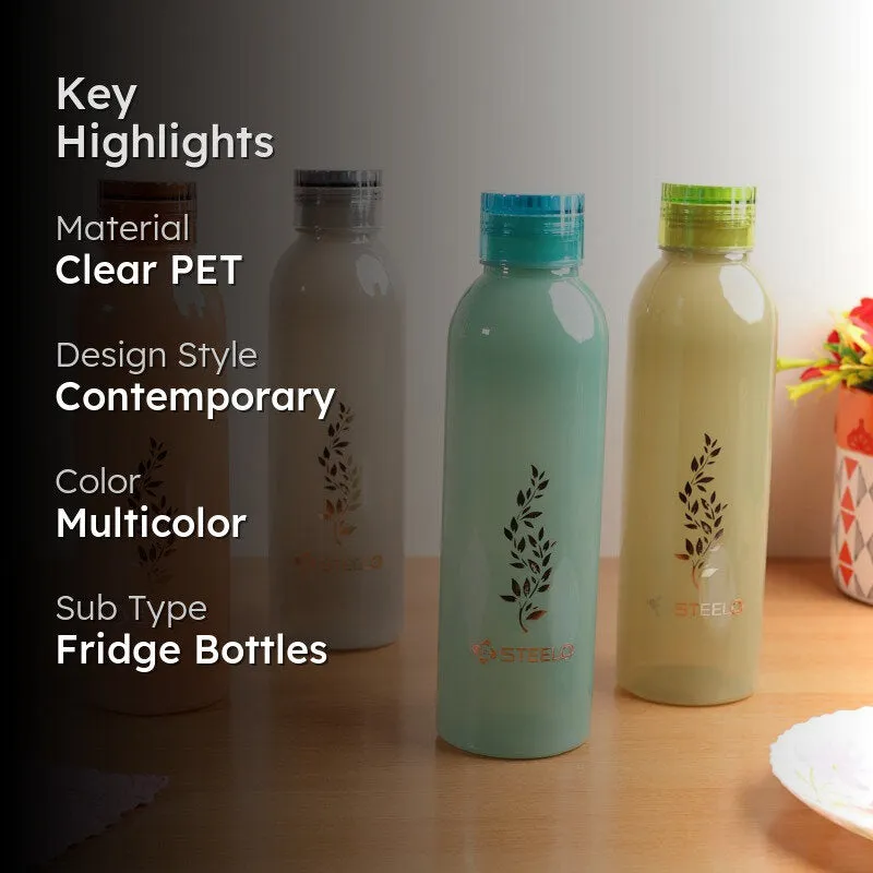 AquaBloom Multicolor Clear PET Bottle (1000 mL Each) - Set Of Four media 2