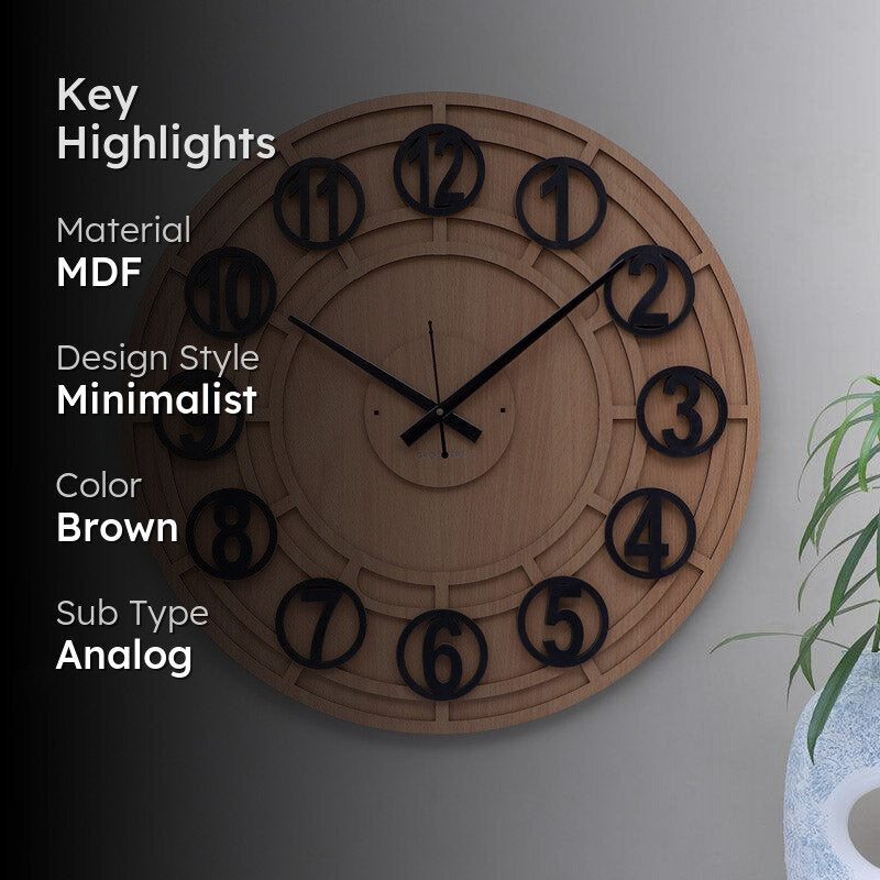 Balencia Wall Clock - Brown media 2