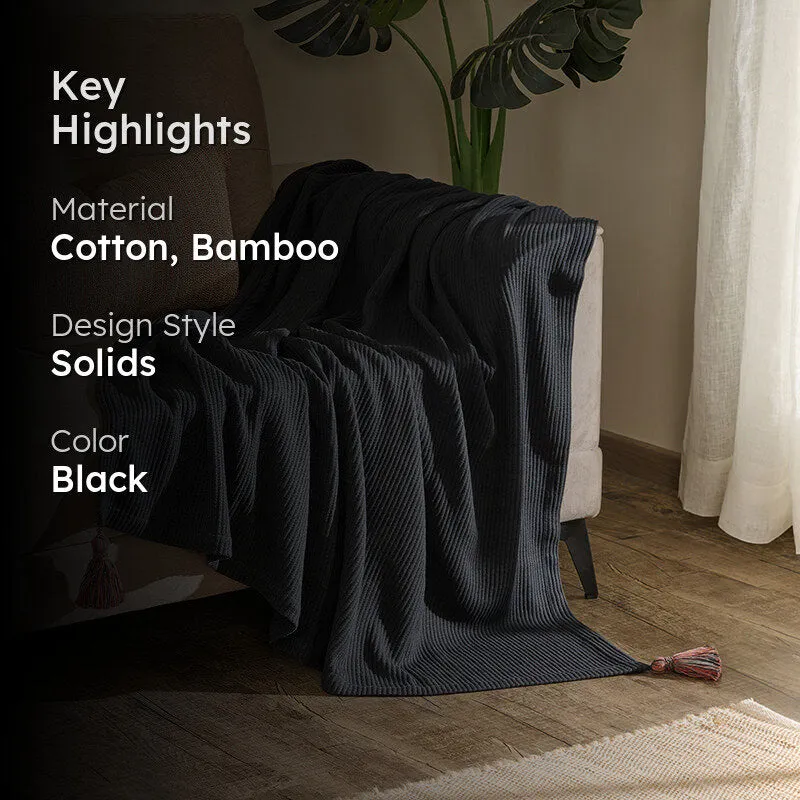 Nestlin Tassled Throw - Black & Multicolor media 2
