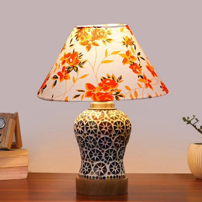 Astrona Fleur Cone Wooden Table Lamp - Multicolor media 3