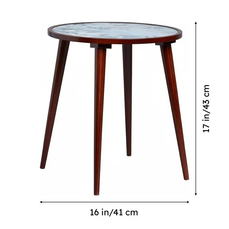 India Circus Wood Blooming Round Side Table media 8