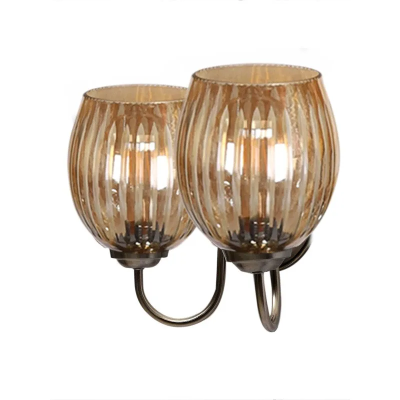 Vintage Glow Dual Shade Glass Wall Lamp media 9
