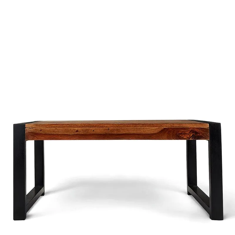 Zavex Sheesham Wooden Center Table - Brown,Black media 6