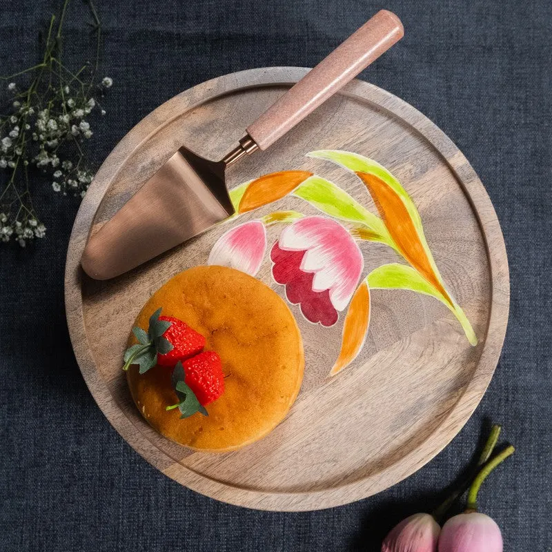 Lotus Petal Wooden Cake Stand media 4