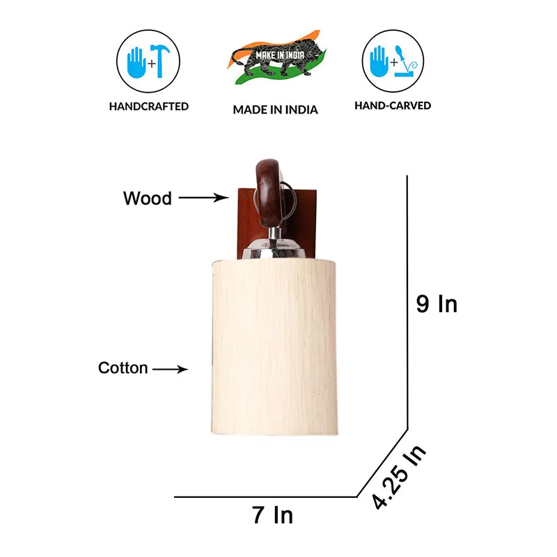Klarion Wooden Wall Lamp - White media 6