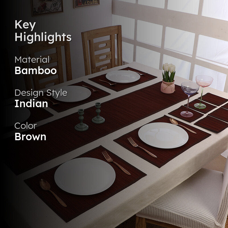 Woodland Nest Bamboo Kitchen Linen Set (Brown) - Thirteen Piece Set media 2