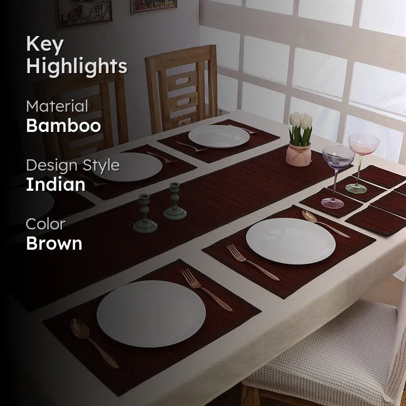 Woodland Nest Bamboo Kitchen Linen Set (Brown) - Thirteen Piece Set media 2