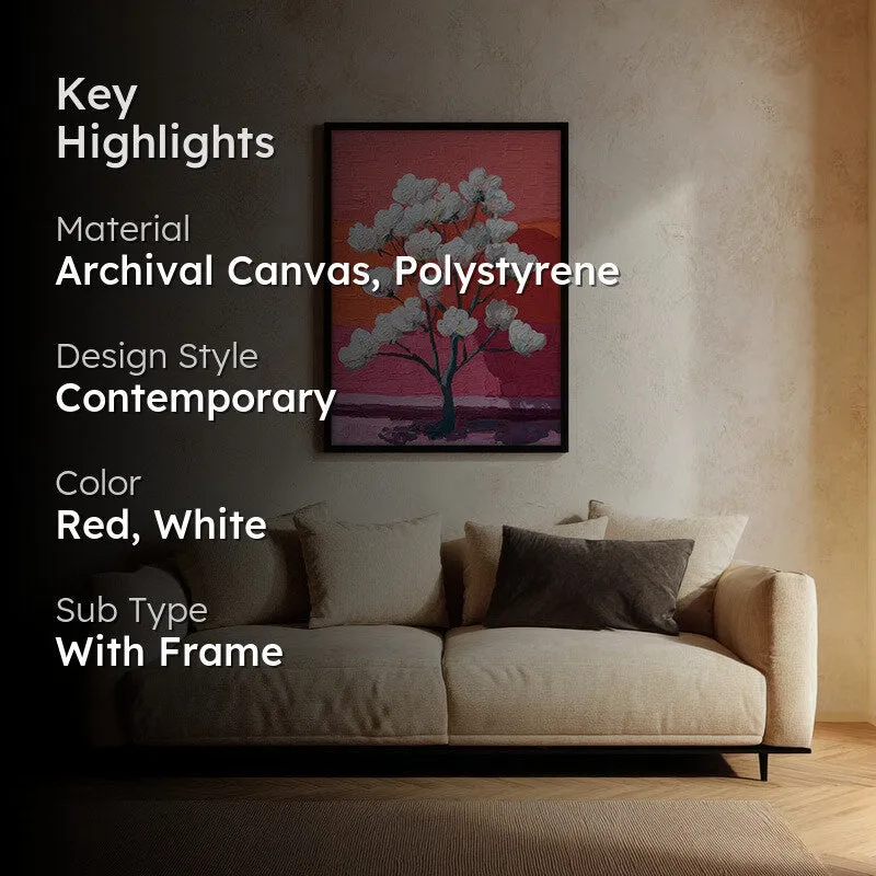 Pixelated Flora Canvas Wall Painting - Black Frame media 2