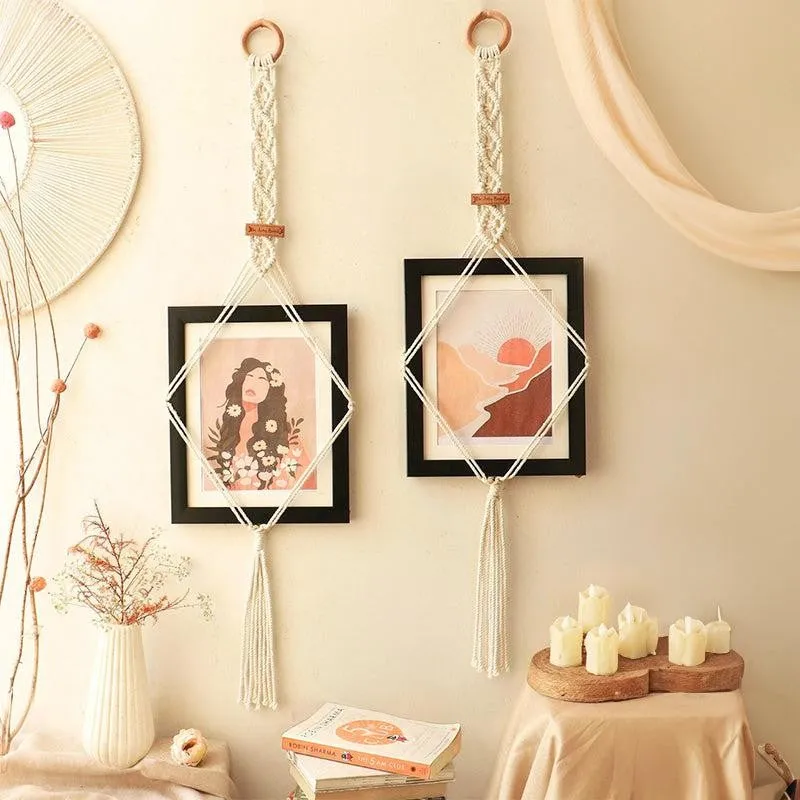 Boho Snaps Macrame Cotton Photo Frame media 1