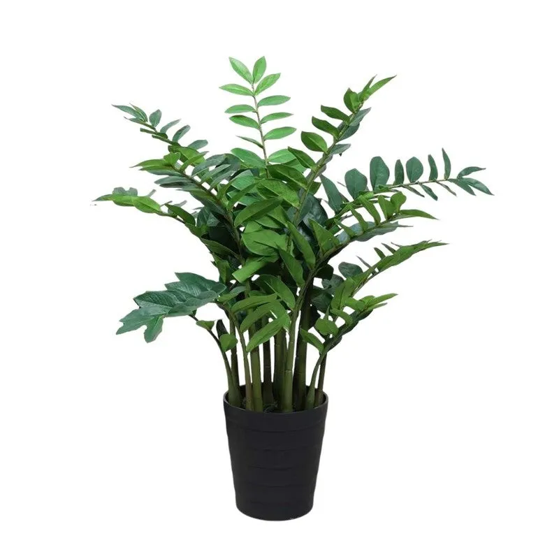 Artificial Emerald Palm Plant With Black Fiber Pot - 3.1 Feet media 6