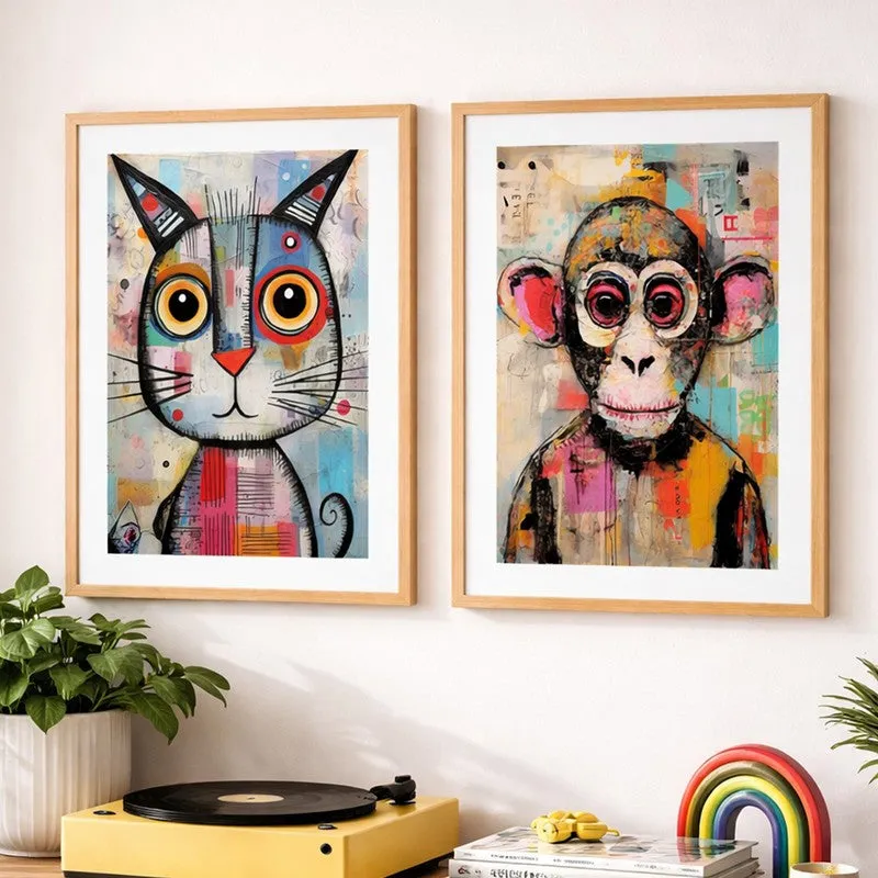Psych Fauna Wall Art With Frame - Set Of Two media 1