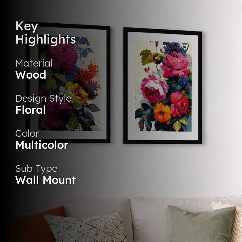Vibrant Rosa Wall Art With Frame - Set Of Two media 2