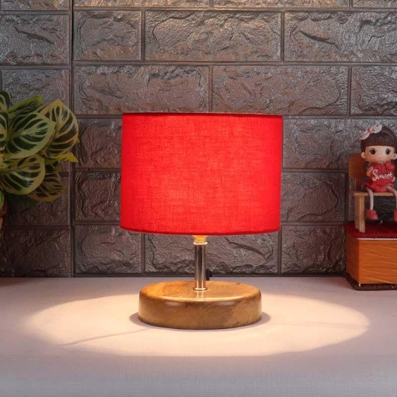 Reddie Fabric Table Lamp - Red,Brown media 3