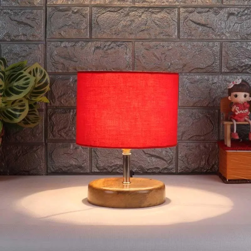 Reddie Fabric Table Lamp - Red,Brown media 3
