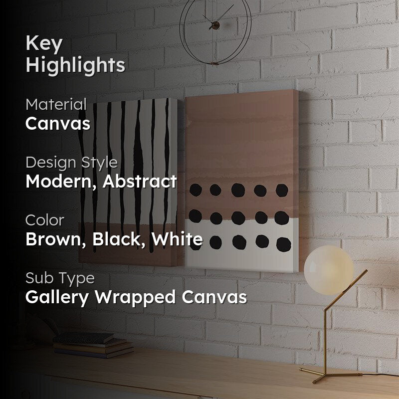 Abrax Abstract Canvas Wall Painting - Set Of Two media 2