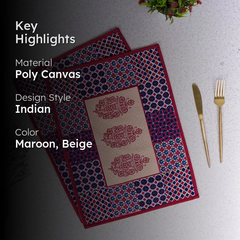 Maroon Mix Placemat - Set Of Two media 2