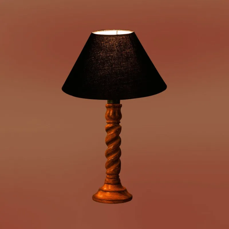 Elvane Ziora Wooden Table Lamp - Black media 7