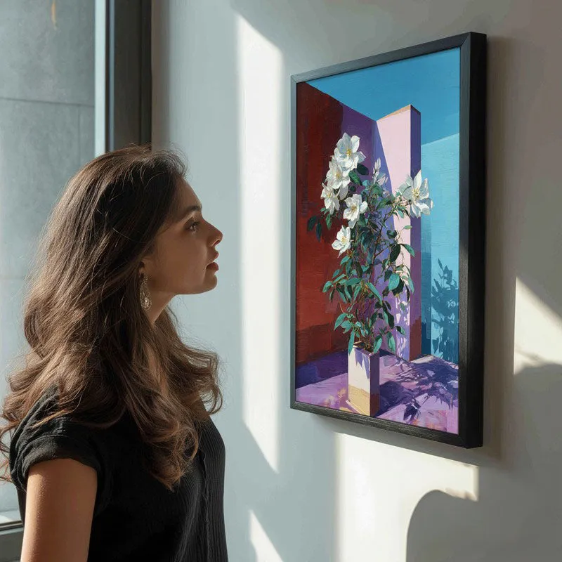 Flora Facet Canvas Wall Painting - Black Frame media 5
