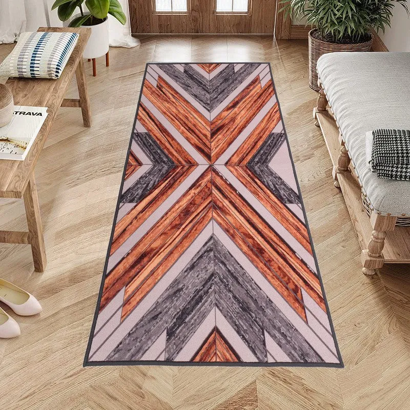 Diagonal Geometric Anti-Skid Nylon Runner Rug media 3