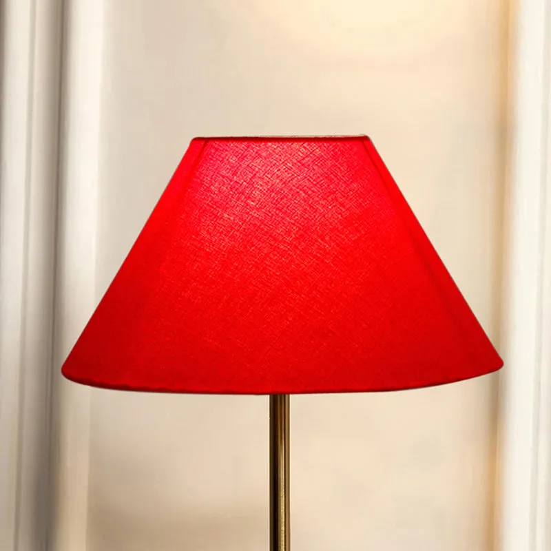 Glow Mesa Cotton & Metal Table Lamp (Empire) - Red,Gold media 3
