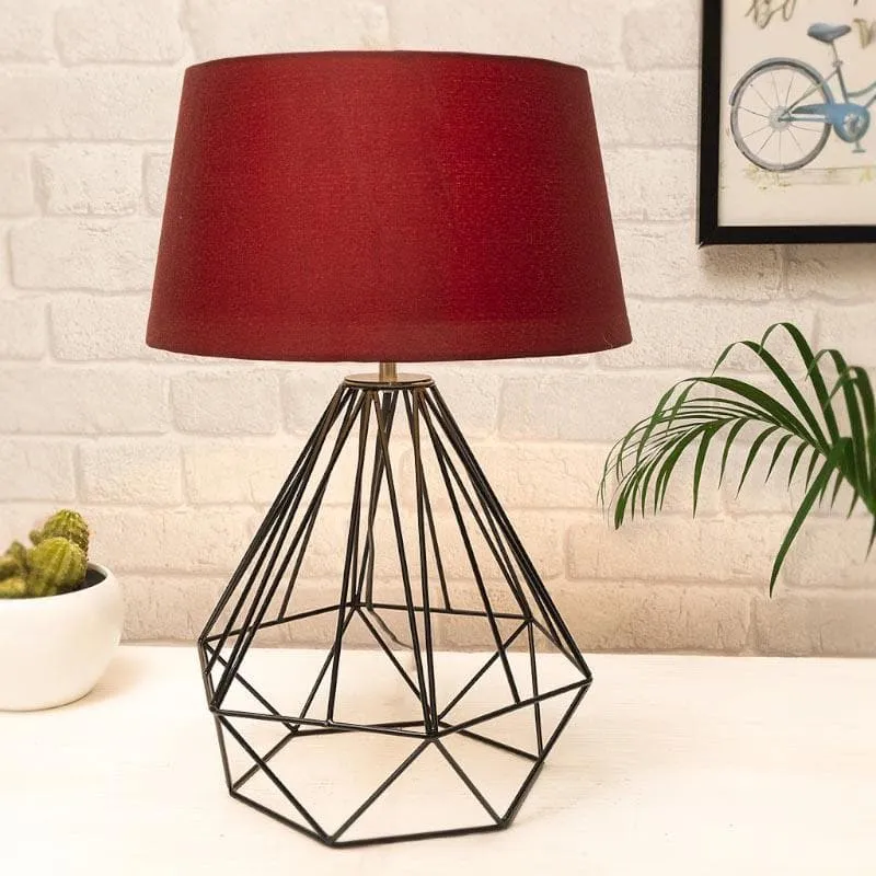 Diamond Dust Fabric Table Lamp - Red,Black media 3