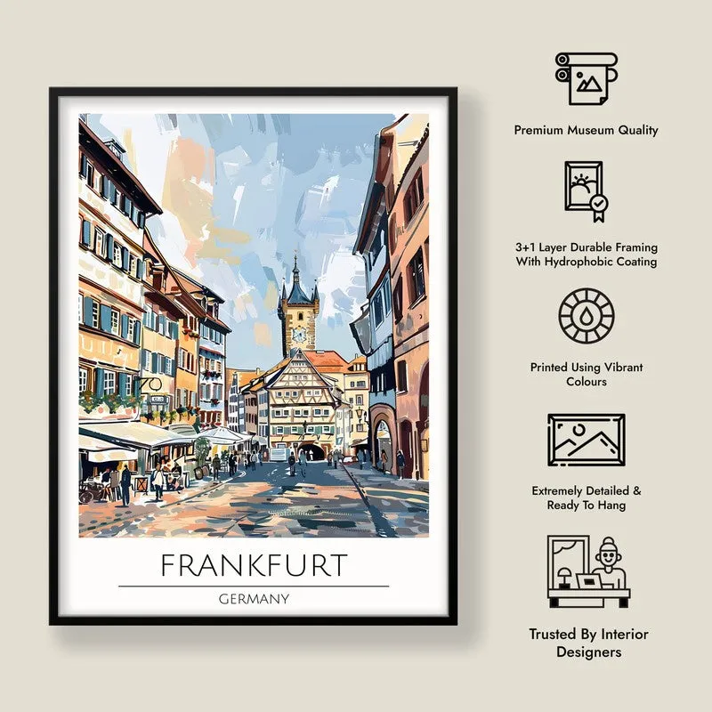 Vintage Frankfurt Framed Canvas Wall Painting media 8