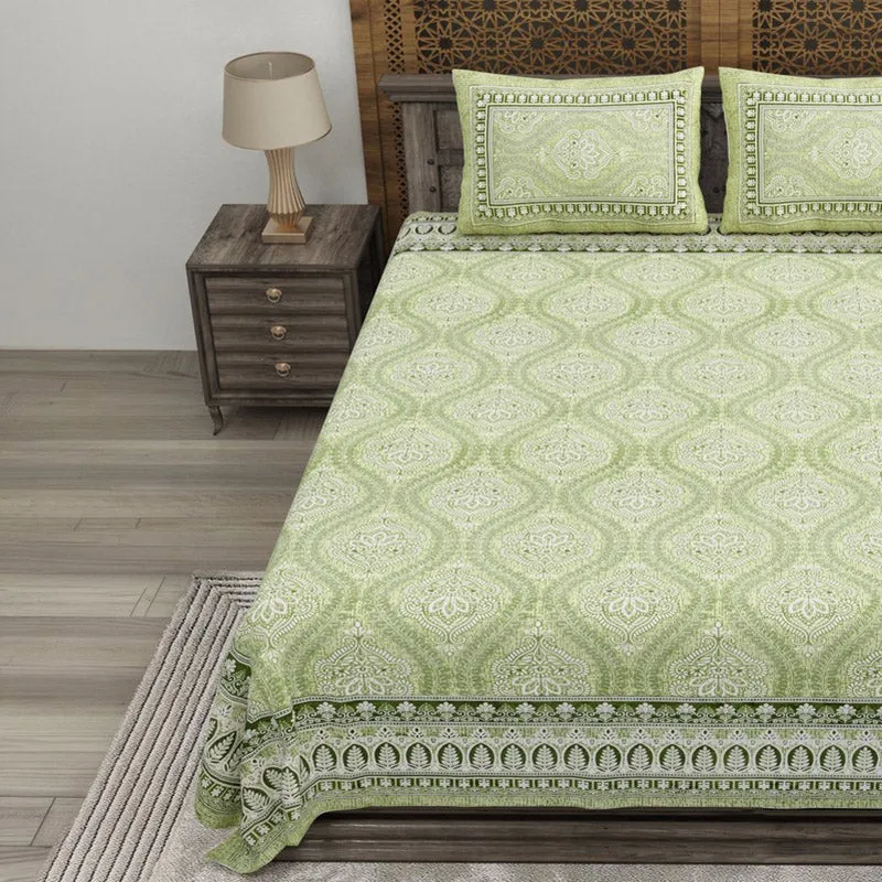 Lineon Cotton Bedsheet (Green) - 240 TC media 3