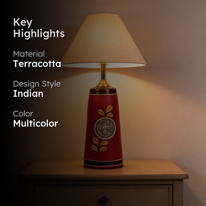 Birdo Chirp Terracotta Table Lamp - Multicolor media 2