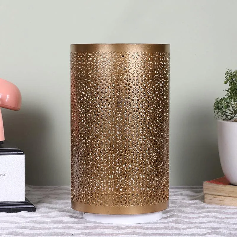 Navya Metal Table Lamp With White Base - Gold media 3