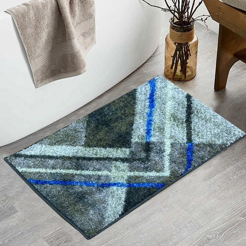 Naplet Micro Fiber Bath Mat - Grey, Blue media 3