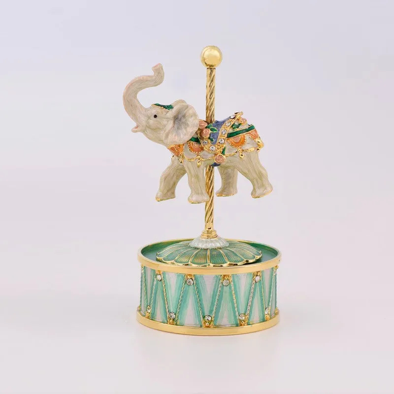 Silver Royal Elephant 24K Gold Plated Mild Steel Showpiece media 3