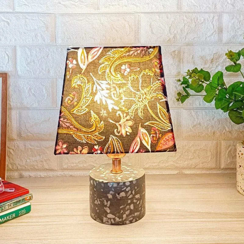 European Paisley Mosaic Hand Crafted Fabric Table Lamp - Multicolor media 1
