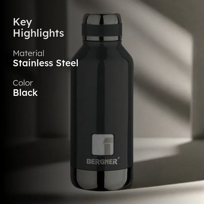 Bergner Walking Hydria Thermosteel Hot And Cold Flask (Black) - 500 mL media 2