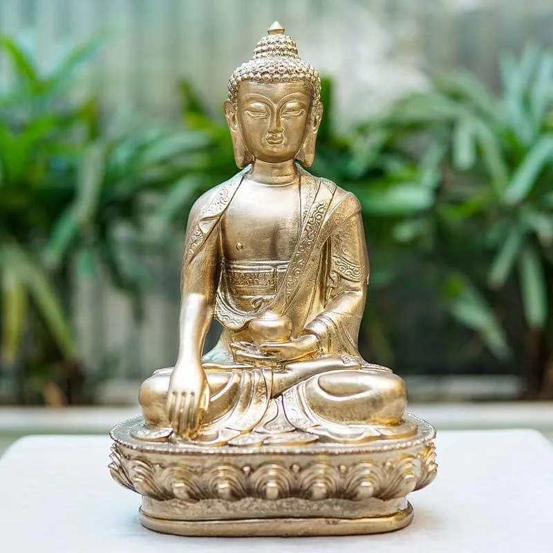 Buddha In Mudra Statue- Bronze media 4
