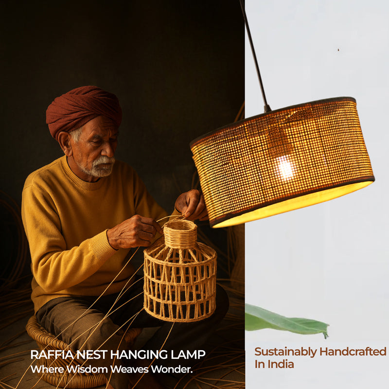 Lume Ray Rattan & Metal Ceiling Lamp media 11