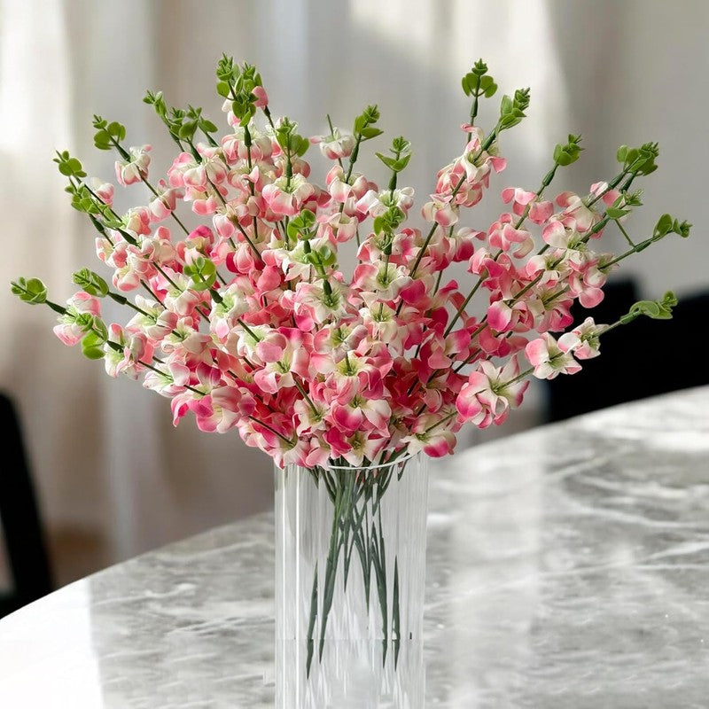 Faux Cherry Blossom Polyester Artificial Flower Stem image 5